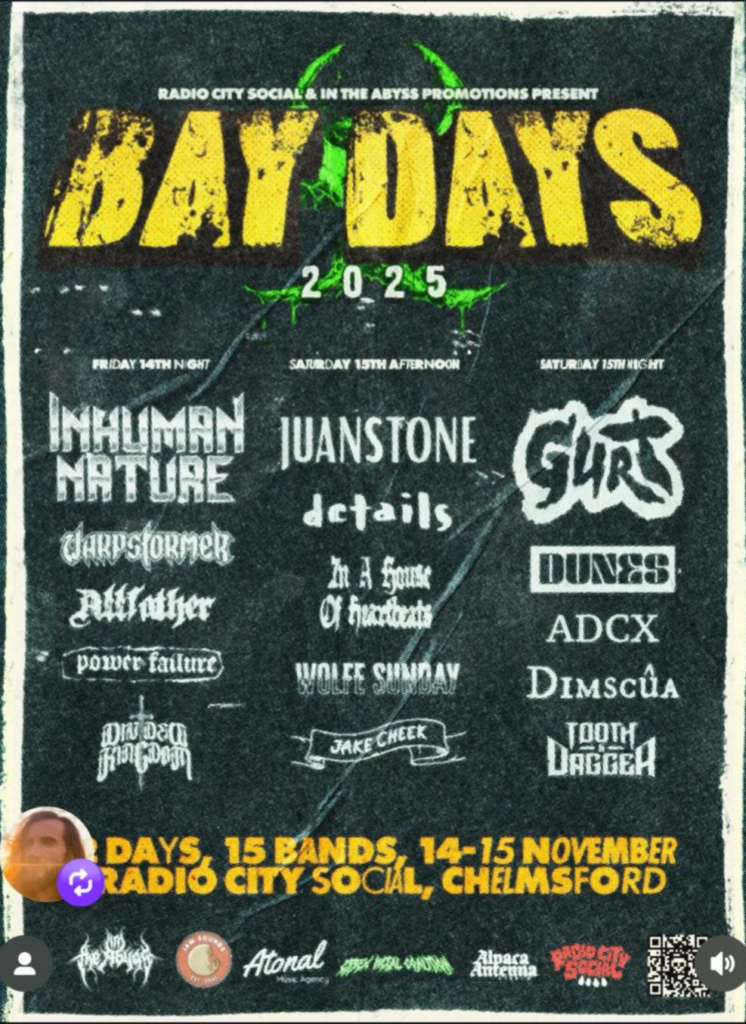 Poster: Bay Days 2025, Radio City Social · Chelmsford, UK · Nov 2025
